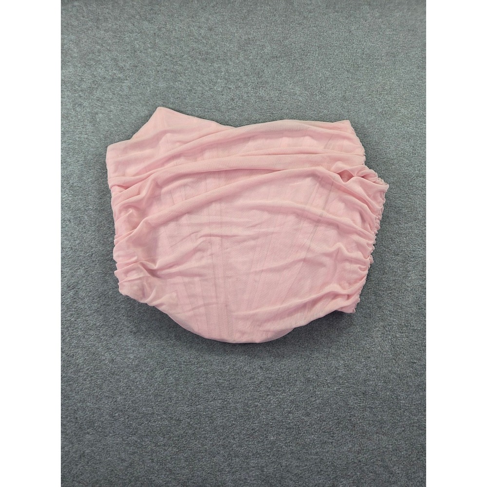 Unbranded Womens Ruched Mesh Corset Tube Top Size M Pink Coquette Y2K